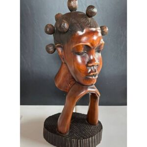 Escultura em Madeira -  Penteado Africano